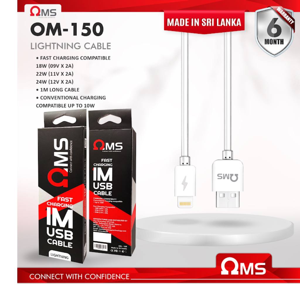 LIGHTNING CABLE FAST CHARGING 6 months warranty 1 LIGHTNING CABLE FAST CHARGING 6 months warranty